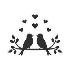 Lovebird Silhouette Vector Design illustration.