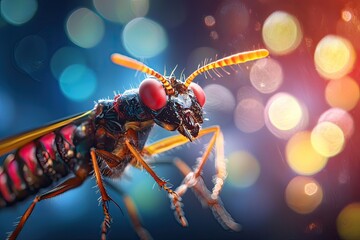 Fototapeta premium High magnification view through a microscope capturing the beauty of insect anatomy, minimalist setting