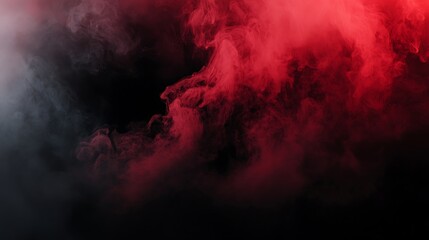 Red and grey smoke swirls, dark background, abstract art, design element