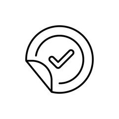 Checkmark outline icons, minimalist vector illustration ,simple transparent graphic element .Isolated on white background