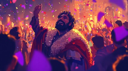 Fototapeta premium Celebration of Saint Valentine in Vibrant Colors