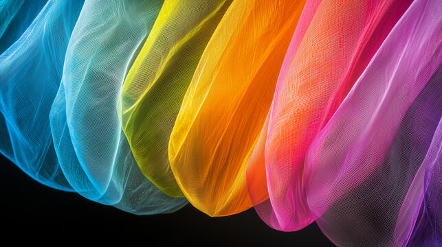 Abstract background of colorful parabolas