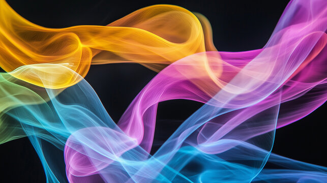 Abstract background of colorful parabolas