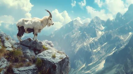 mountain goat in the mountains