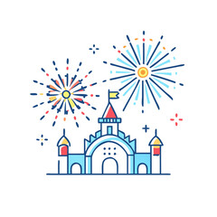 Fototapeta premium theme park fireworks icon, theme park fireworks vector illustration-simple illustration of theme park fireworks, perfect for theme park fireworks logos and themed design 