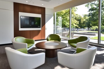 Fototapeta premium focused group collaboration in a contemporary office design showcasing shared technology and team spirit