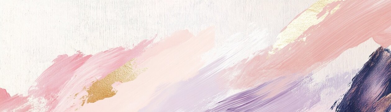 This luxurious Valentine's Day card showcases abstract acrylic brushstrokes in blush pink, cream, and lavender