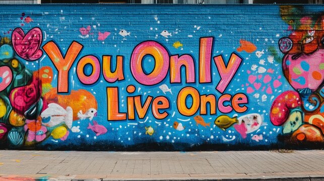 Vibrant Mural You Only Live Once Message