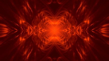 symmetrisches energievoll rot leuchtendes Muster, modern, abstrakt, Technologie, Wissenschaft, Veränderung