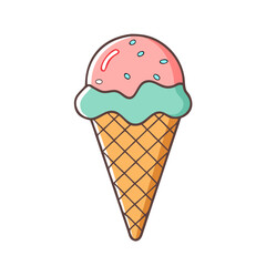 ice cream cone icon, ice cream cone vector illustration-simple illustration of ice cream cone, perfect for ice cream cone logos and themed design 