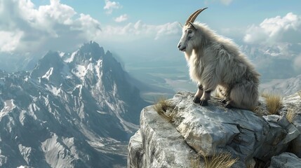 mountain goat on the mountain