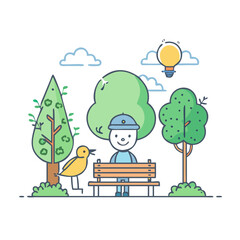 Fototapeta premium park mascot icon, park mascot vector illustration-simple illustration of park mascot, perfect for park mascot logos and themed design 