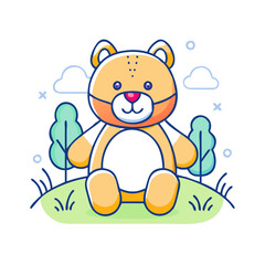 park mascot plush toy icon, park mascot plush toy vector illustration-simple illustration of park mascot plush toy, perfect for park mascot plush toy logos and themed design 