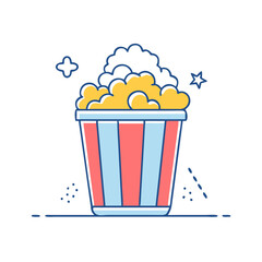 popcorn bucket icon, popcorn bucket vector illustration-simple illustration of popcorn bucket, perfect for popcorn bucket logos and themed design 