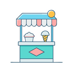 Obraz premium snow cone stand icon, snow cone stand vector illustration-simple illustration of snow cone stand, perfect for snow cone stand logos and themed design 