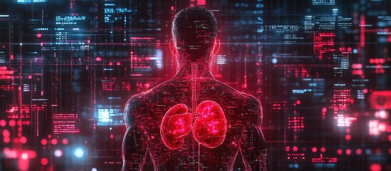 Obraz premium Digital Anatomy: Lungs and Data Streams