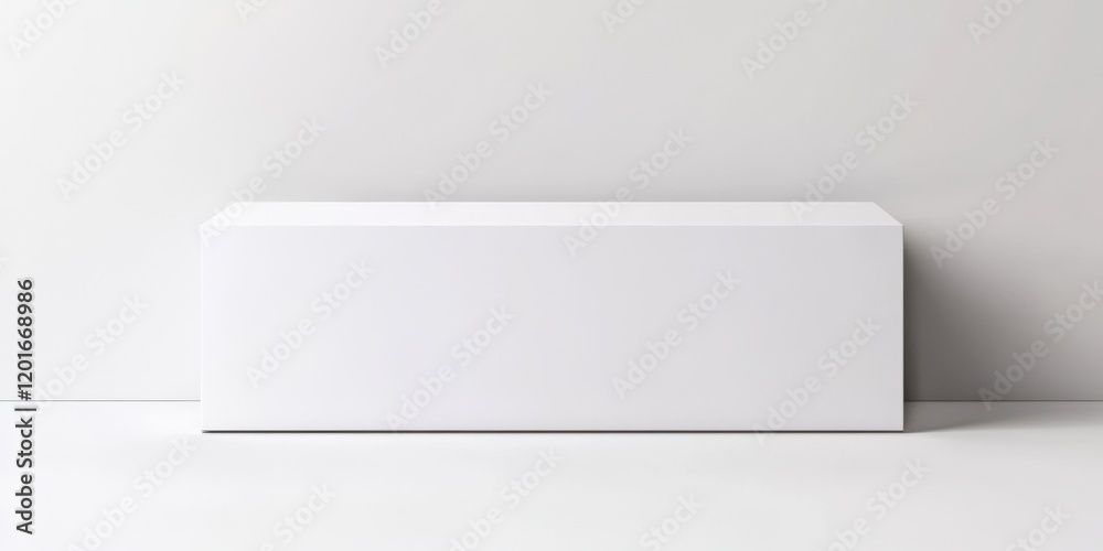 Fototapete Large rectangular box on a white background, creating a minimalist space. This large rectangular box can be used for versatile presentations or designs, enhancing visual appeal with simplicity.