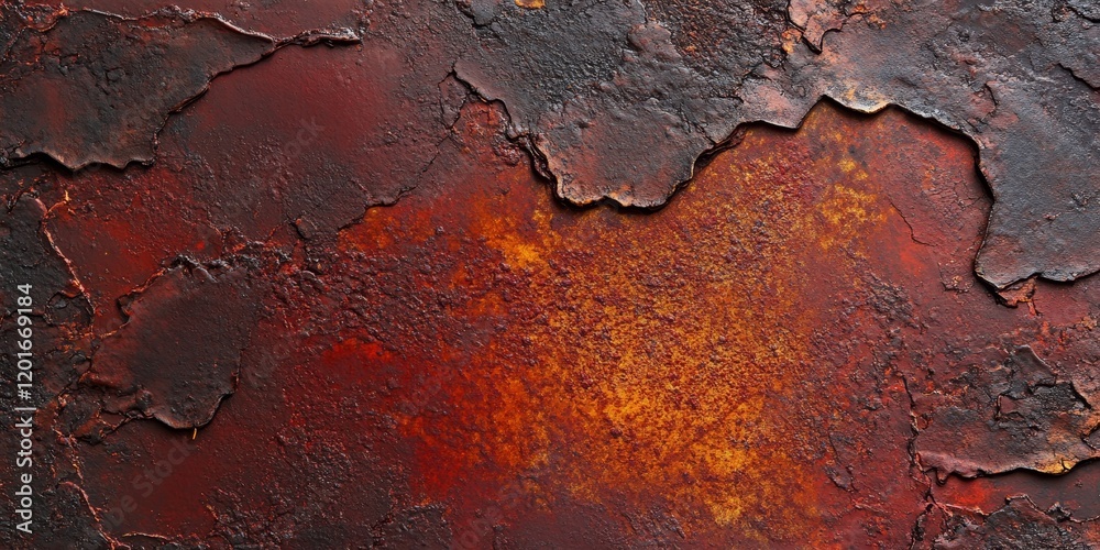 Fototapete rusty red and brown tones create a textured background. this macro image highlights the intricate su