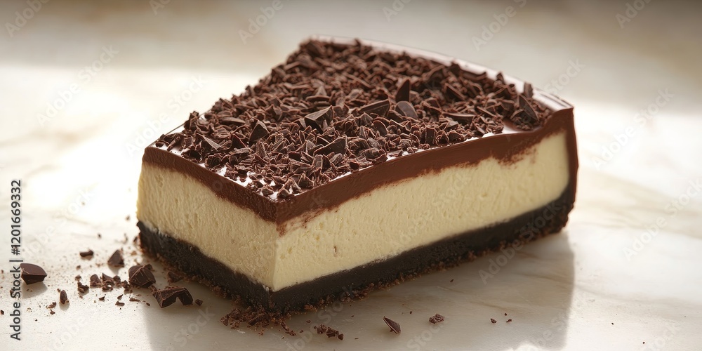 Aufkleber indulge in a decadent cheesecake slice featuring a rich layer of melted and crushed chocolate, perfe