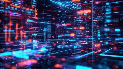 Obraz premium Futuristic AI-Driven Workflow Automation for Document Management