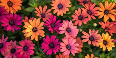 Vibrant African Daisy Fireball flowers showcase their stunning beauty, characterized by the rich colors and unique form of the Arctotis Fireball variety, perfect for adding charm to any garden scene.
