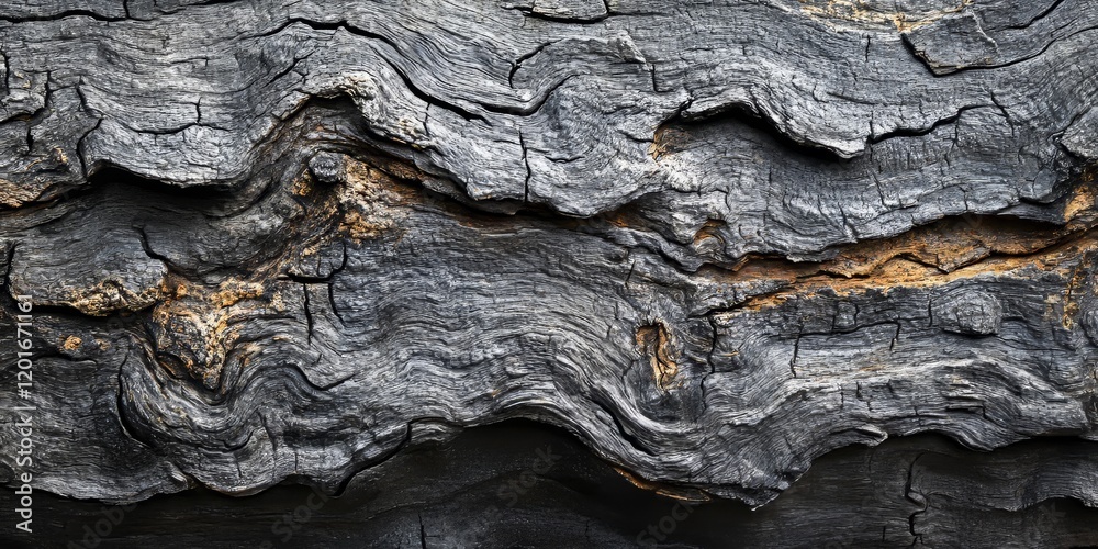 Aufkleber close up of an old bark texture showcasing the intricate details and patterns of aged wood. this fra