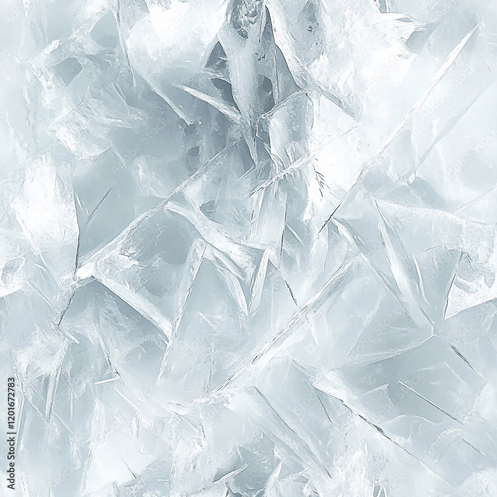 Poster Frosty Abstract Ice Texture with Sharp Geometric Pattern