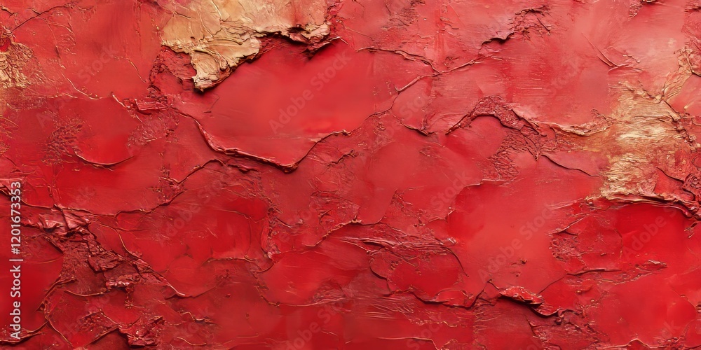 Poster textured red plastered wall background, showcasing the unique characteristics of red plastered wall 