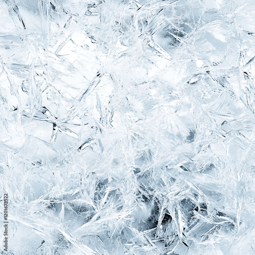 Poster Intricate Frost Ice Texture with Detailed Geometric Pattern