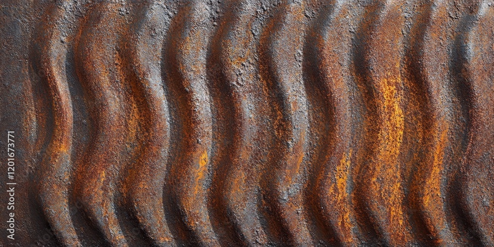 Aufkleber rusted galvanized iron plate showcasing its weathered texture and unique patterns. this rusted galva