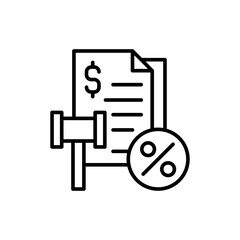 Tax regulation outline icons, minimalist vector illustration ,simple transparent graphic element .Isolated on white background