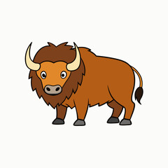 vector illustration of a bison