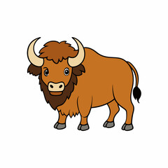 vector illustration of a bison