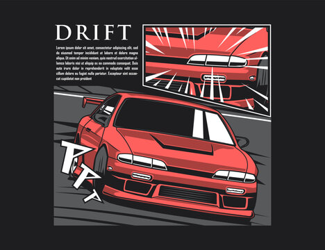 printed use vector file with 90s car cartoon image design