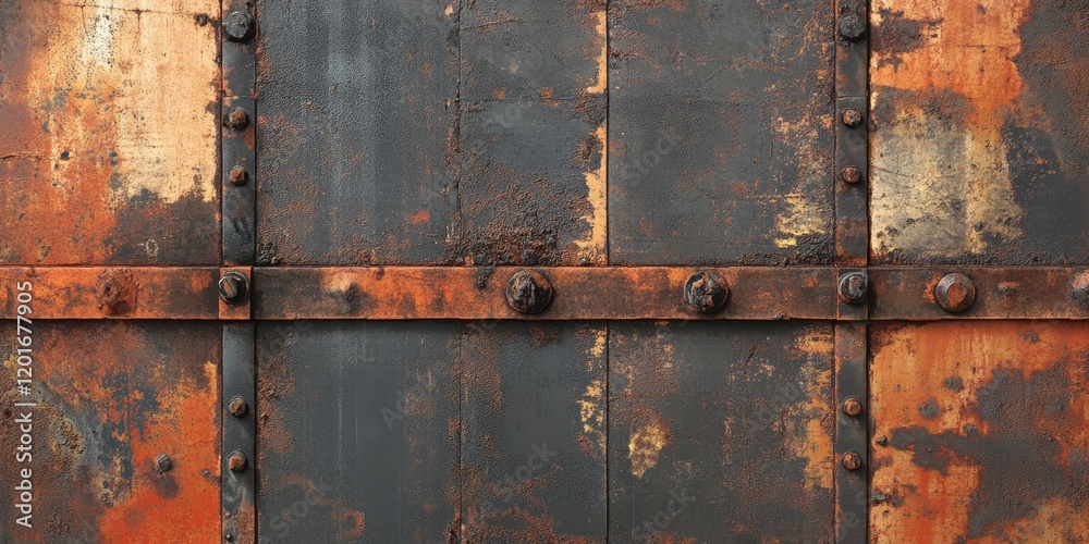 Leinwandbilder rusty texture background featuring old metal with prominent iron rust and rusted steel elements, cre