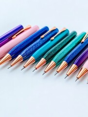 Obraz premium A Set of Premium Glitter Gel Pens - Elegant, colorful, sparkly, artistic, and sophisticated gel pens perfect for creative writing and drawing.