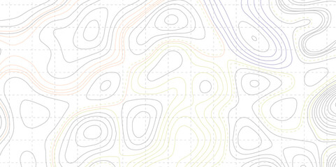Abstract Seamless Topographic Contour Pattern Background.