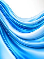 Obraz premium Abstract Blue 3D Wave Background - Elegant flowing blue silk, symbolizing serenity, movement, fluidity, grace, and tranquility. Perfect for designs needing a calming, sophisticated feel.