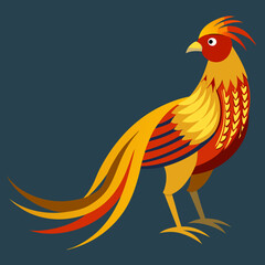 rooster vector illustration golden pheasant