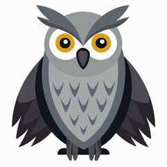 owl on a white background great gray