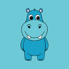 hippopotamus cartoon vector