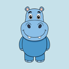 hippopotamus cartoon vector