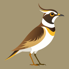 horned lark cartoon vector
