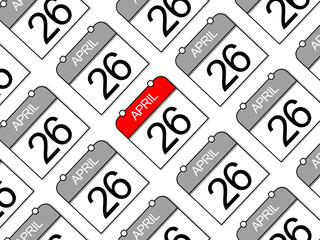 April 26, Daily calendar pattern background, one stands out from the rest.
