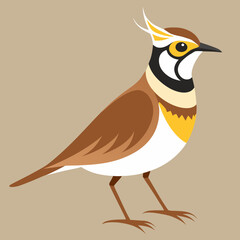 horned lark cartoon vector