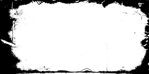 Abstract grunge texture background, distressed border, rough edge frame, black and white color, vector illustration template for web site, banner, poster