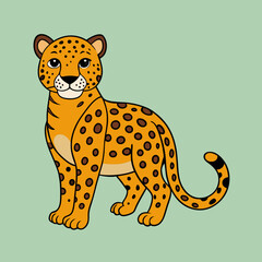 jaguar cartoon isolated on white