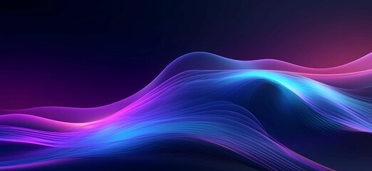 Fototapeta premium A vibrant background with neon blue and purple waves
