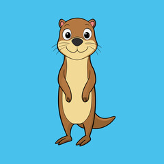 otter cartoon vector