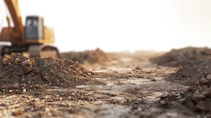 Excavation Site: Earthworks and Heavy Machinery in Action